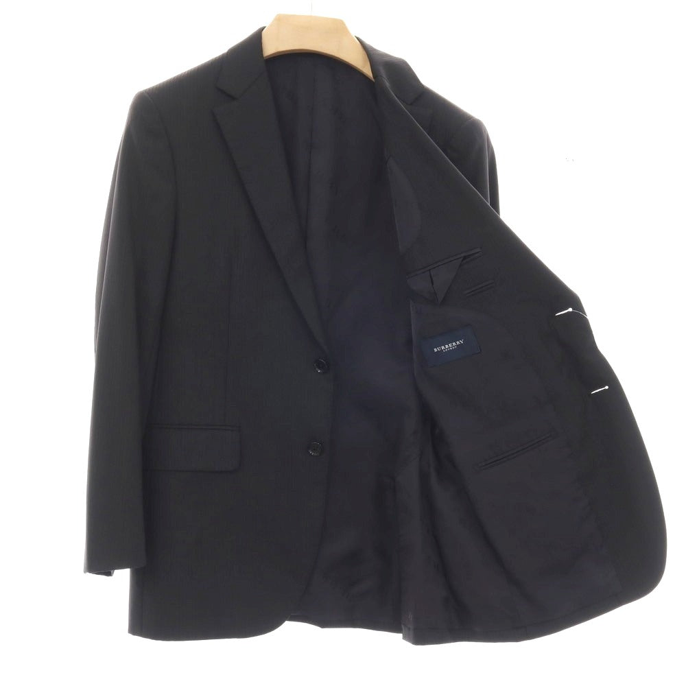 【中古】バーバリーロンドン BURBERRY LONDON ウール ストライプ 2つボタンスーツ ブラック【 サイズ36 】【 状態ランクC 】【 メンズ 】 [APD]