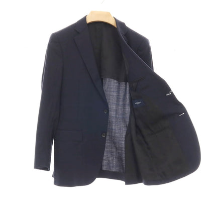 【中古】バーバリーロンドン BURBERRY LONDON ウールシルク チェック 2つボタンスーツ ネイビー【サイズ36】【 状態ランクC 】【 メンズ 】