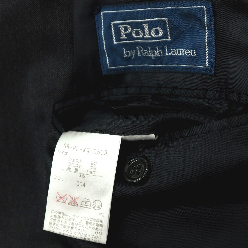 【中古】ポロ ラルフローレン Polo Ralph Lauren ウール ヘリンボーン 2つボタンスーツ グレー【 36 】【 状態ランクC 】【 メンズ 】[APD]