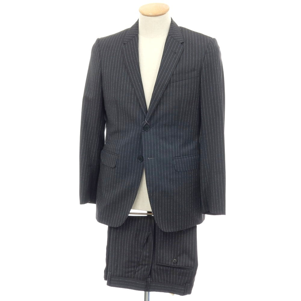 【中古】ポールスミス Paul Smith ウール ピンストライプ 2つボタンスーツ グレーxブルー【サイズS】【 状態ランクC 】【 メンズ 】