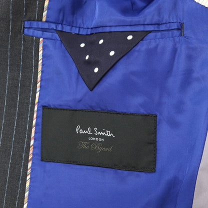 【中古】ポールスミス Paul Smith ウール ピンストライプ 2つボタンスーツ グレーxブルー【 S 】【 状態ランクC 】【 メンズ 】 []