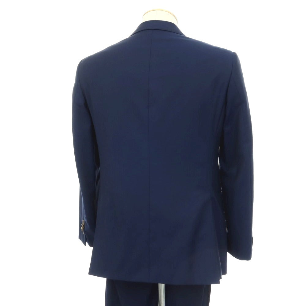 【中古】アザブテーラー azabu tailor ウール ヘリンボーン 2つボタンスーツ ネイビー【 上42/下76 】【 状態ランクC 】【 メンズ 】[APD]