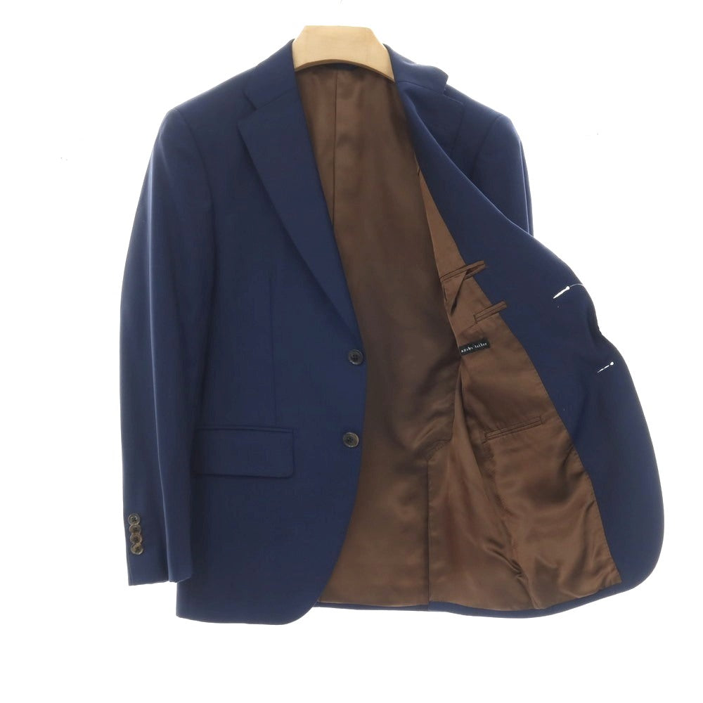 【中古】アザブテーラー azabu tailor ウール ヘリンボーン 2つボタンスーツ ネイビー【 上42/下76 】【 状態ランクC 】【 メンズ 】[APD]