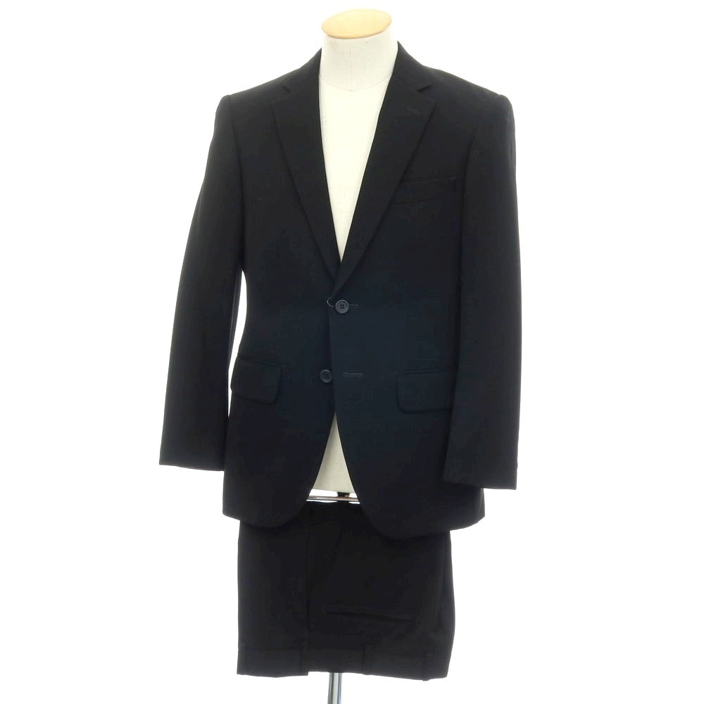 【SALE30%OFF/返品不可】【中古】イセタンメンズ ISETAN MENS ウール 2つボタンスーツ ブラック【 サイズ表記なし（S位） 】【 状態ランクB 】【 メンズ 】 [APD]