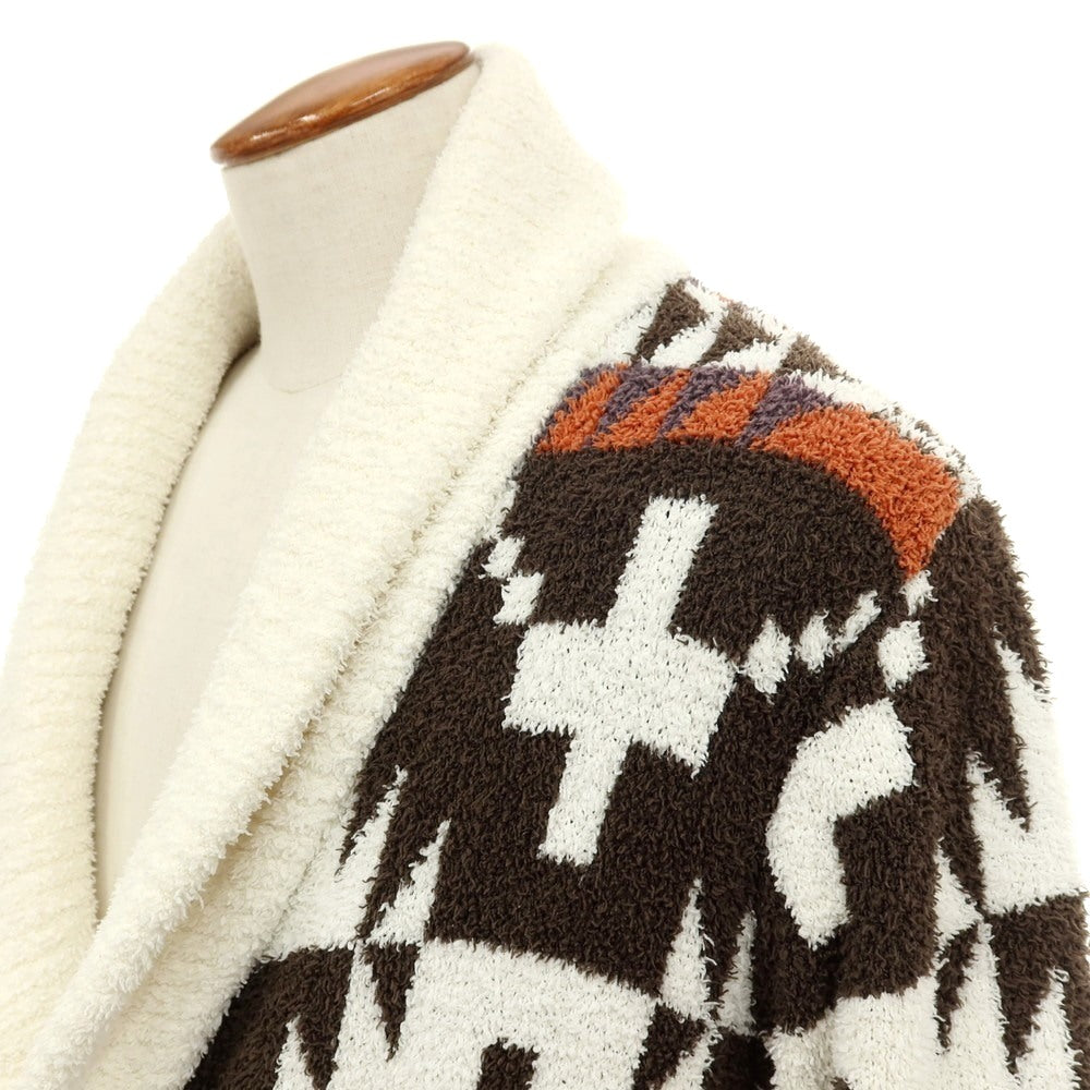 【中古】ジェラートピケ オム GELATO PIQUE HOMME × PENDLETON ポリエステル パウダー ニット ルームウェア ガウン ホワイトxブラウン【サイズM】【 状態ランクB 】【 メンズ 】