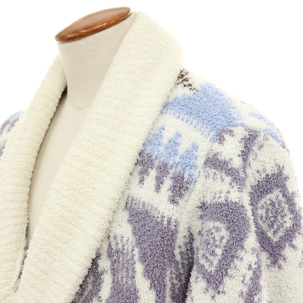 【中古】ジェラートピケ オム GELATO PIQUE HOMME × PENDLETON ポリエステル パウダー ニット ルームウェア ガウン ホワイトxグレー【サイズM】【 状態ランクB 】【 メンズ 】