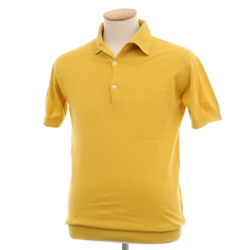 【中古】ジョンスメドレー JOHN SMEDLEY シーアイランドコットン 半袖 ポロニット イエロー【サイズS】【 状態ランクC 】【 メンズ 】