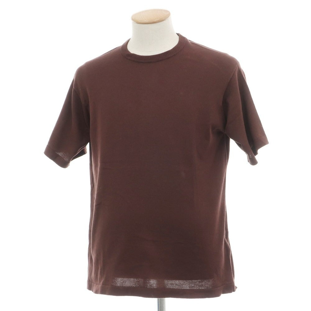 【中古】ジョンスメドレー JOHN SMEDLEY ハイゲージ シーアイランドコットン クルーネック プルオーバーニット ブラウン【サイズS】【 状態ランクC 】【 メンズ 】