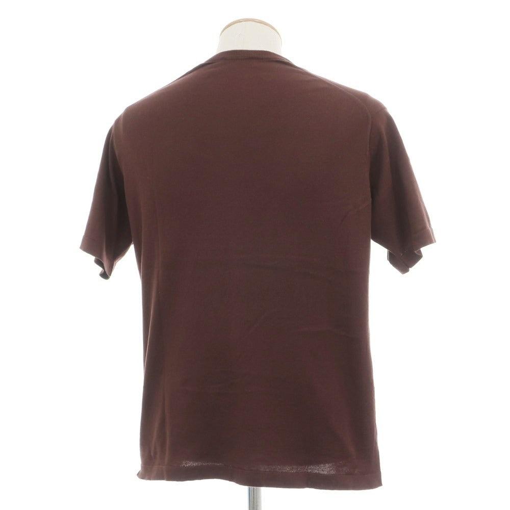 【中古】ジョンスメドレー JOHN SMEDLEY ハイゲージ シーアイランドコットン クルーネック プルオーバーニット ブラウン【サイズS】【 状態ランクC 】【 メンズ 】