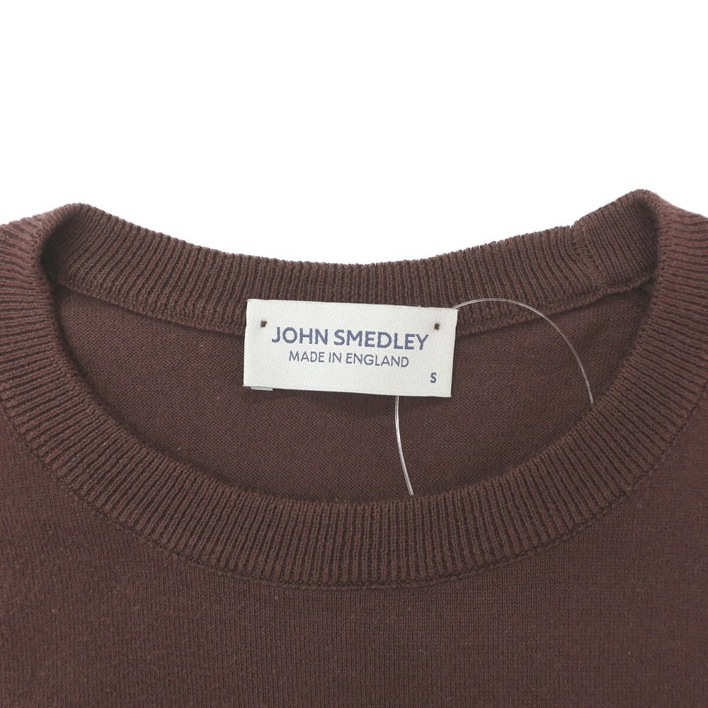 【中古】ジョンスメドレー JOHN SMEDLEY ハイゲージ シーアイランドコットン クルーネック プルオーバーニット ブラウン【サイズS】【 状態ランクC 】【 メンズ 】