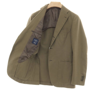 【中古】ビームスエフ BEAMS F コットン 3つボタンスーツ セットアップ カーキ【サイズ46】【 状態ランクC 】【 メンズ 】