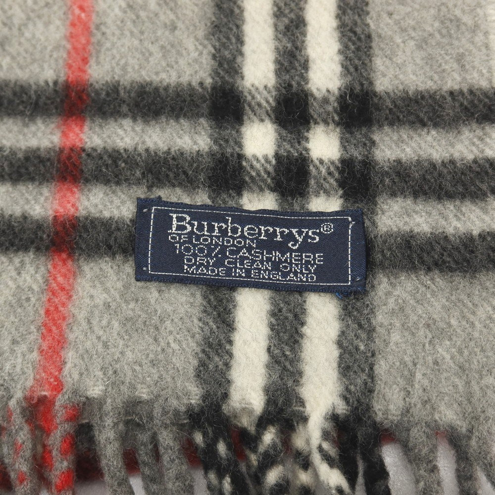 【中古】バーバリーズ Burberrys カシミヤ ノバチェック マフラー グレーxブラック【 状態ランクB 】【 メンズ 】