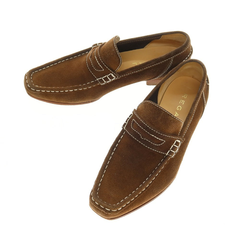 【中古】リーガル REGAL スエード コインロファー ブラウン【サイズ24】【 状態ランクC 】【 メンズ 】