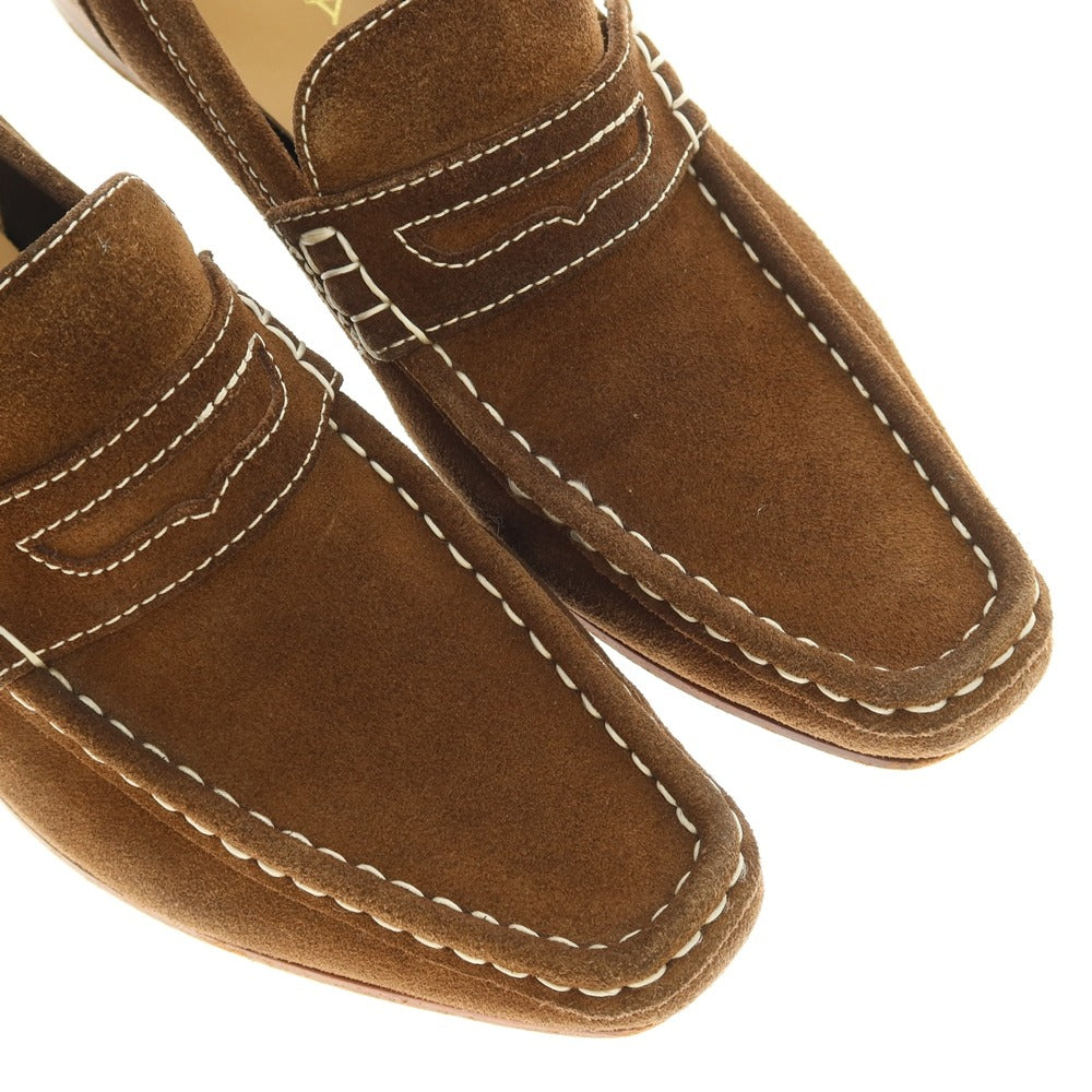 【中古】リーガル REGAL スエード コインロファー ブラウン【サイズ24】【 状態ランクC 】【 メンズ 】