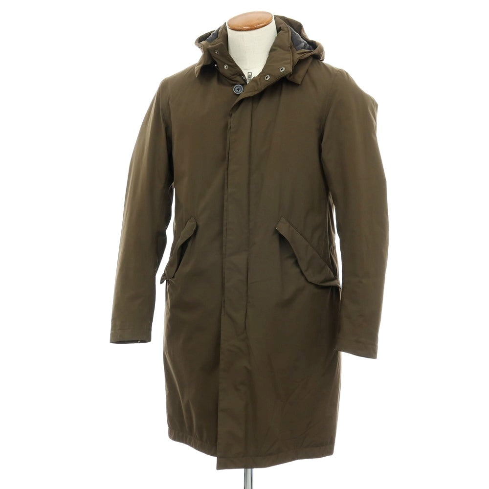 【中古】ヘルノ Herno Laminar GORE-TEX スタンドカラー ダウンコート ダークオリーブ【 サイズ46 】【 状態ランクC 】【 メンズ 】