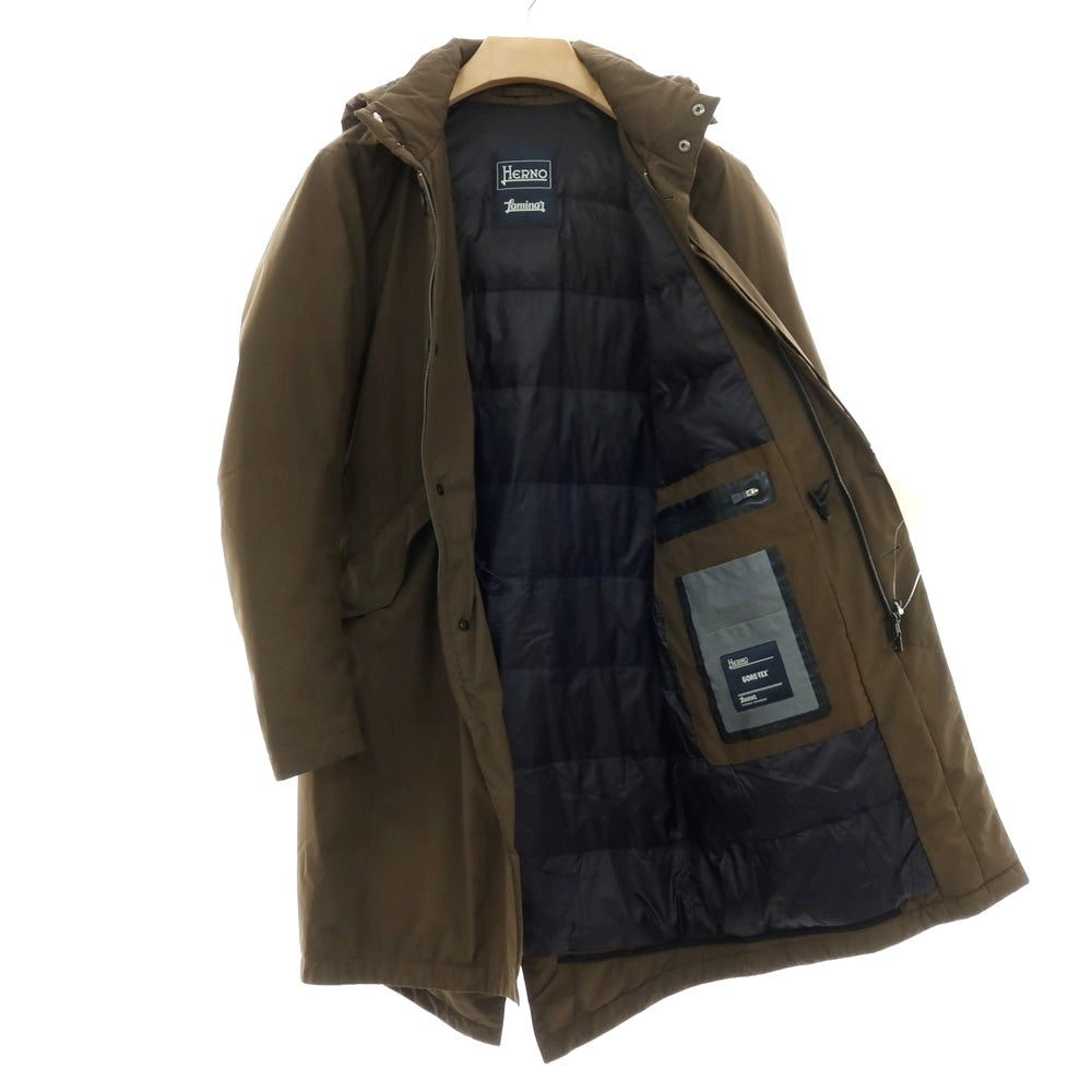 【中古】ヘルノ Herno Laminar GORE-TEX スタンドカラー ダウンコート ダークオリーブ【サイズ46】【 状態ランクC 】【 メンズ 】