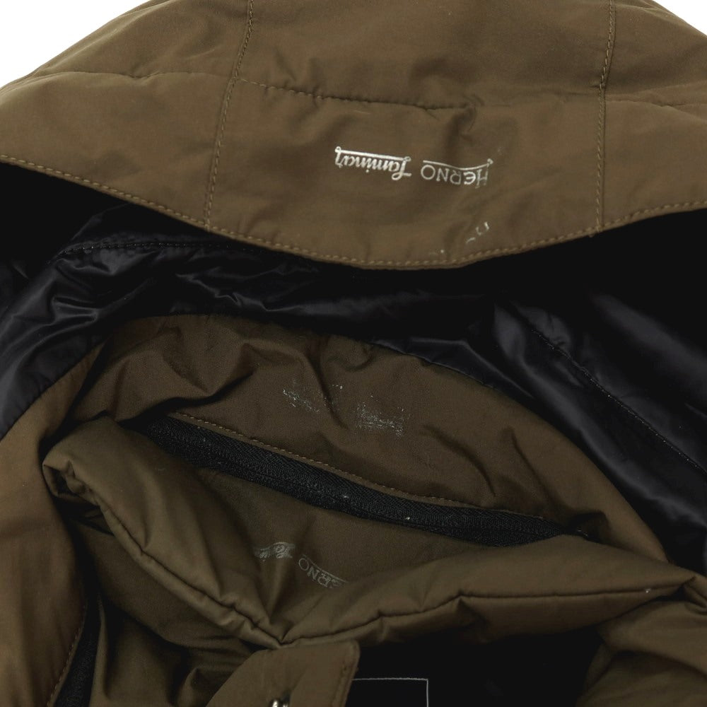 【中古】ヘルノ Herno Laminar GORE-TEX スタンドカラー ダウンコート ダークオリーブ【サイズ46】【 状態ランクC 】【 メンズ 】