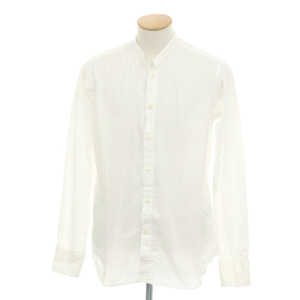 【中古】ベヴィラクア BEVILACQUA コットン バンドカラー カジュアルシャツ ホワイト【サイズS】【 状態ランクC 】【 メンズ 】