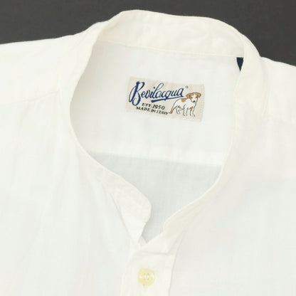 【中古】ベヴィラクア BEVILACQUA コットン バンドカラー カジュアルシャツ ホワイト【 S 】【 状態ランクC 】【 メンズ 】[APD]