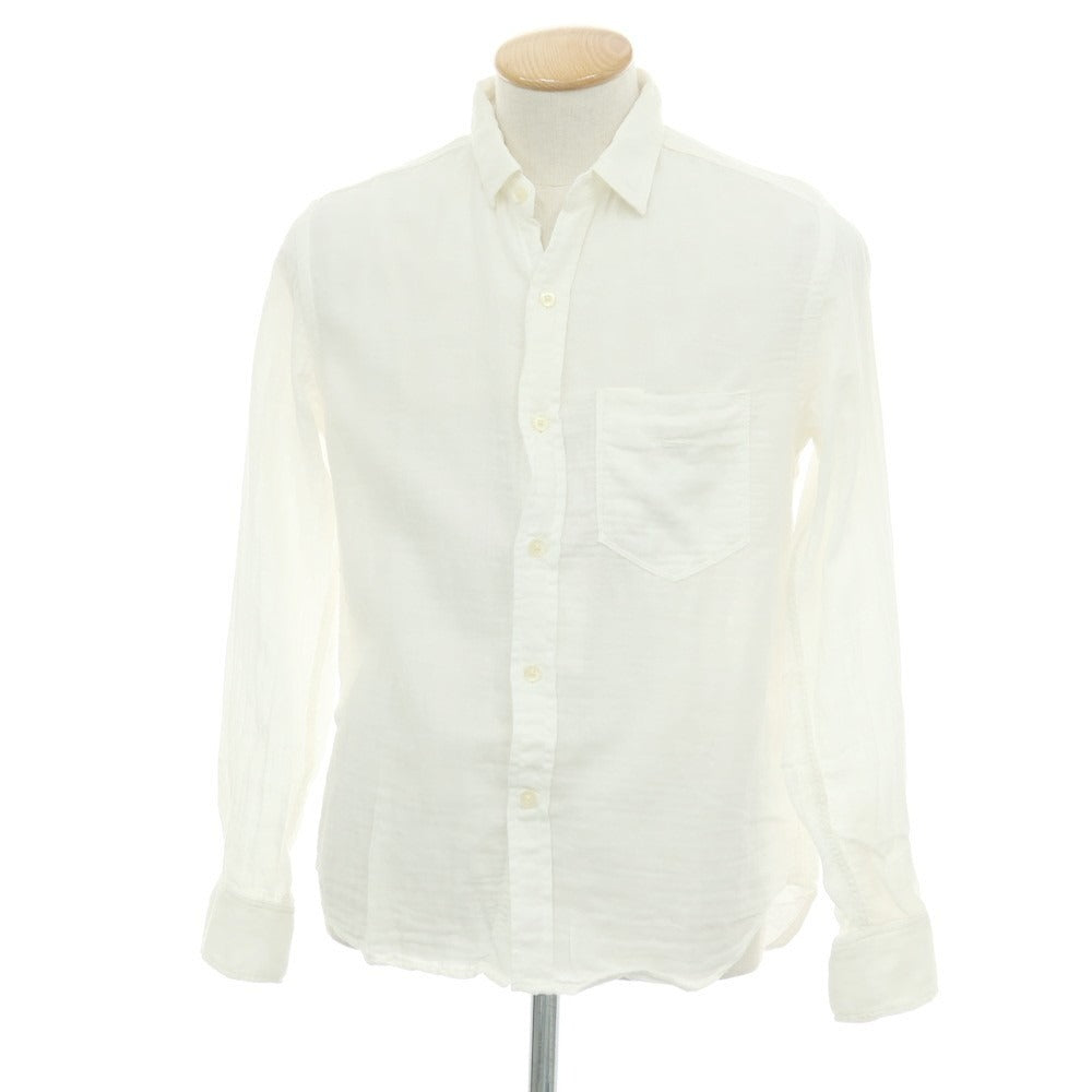 【中古】ヤヌーク YANUK コットン ダブルガーゼ カジュアルシャツ ホワイト【サイズS】【 状態ランクC 】【 メンズ 】