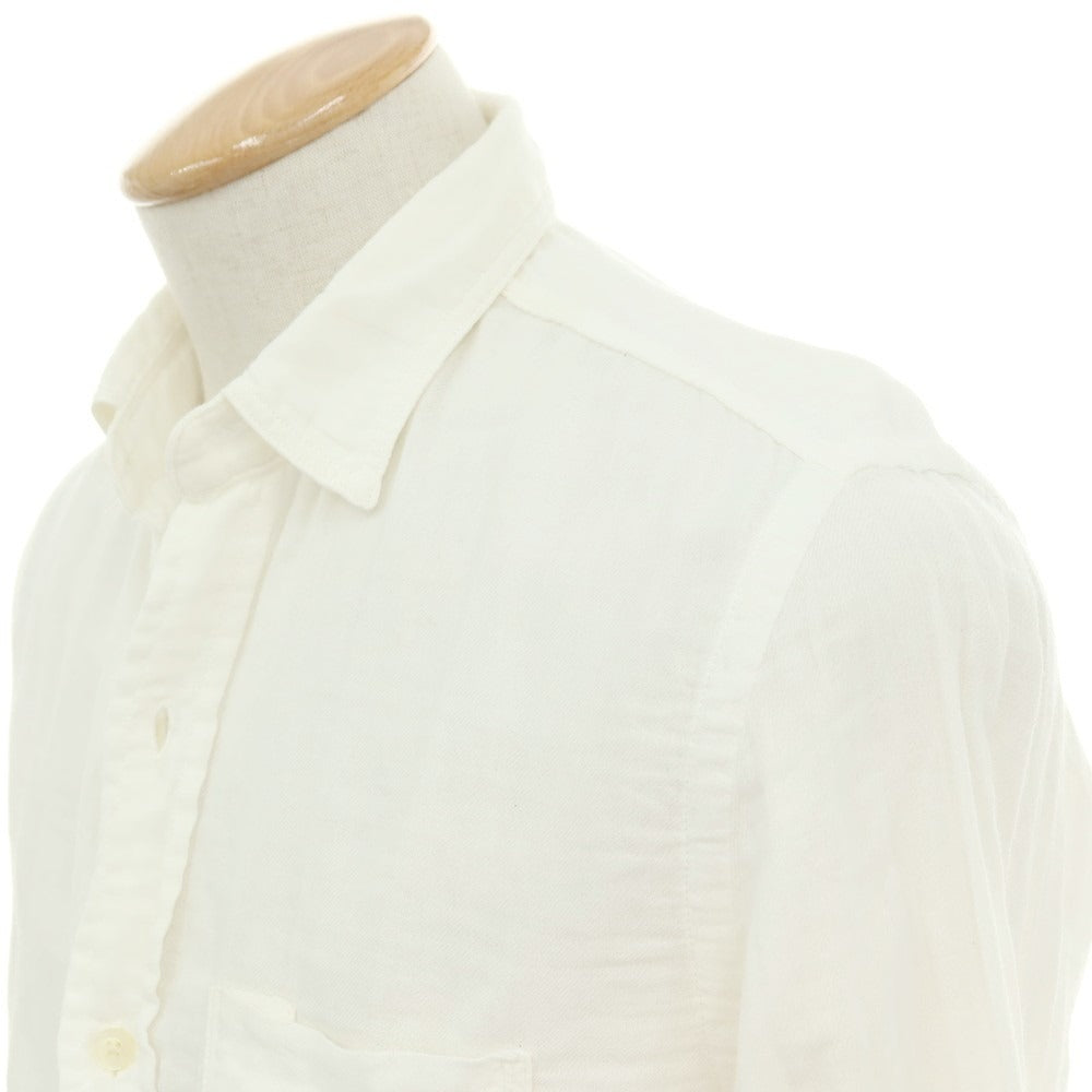 【中古】ヤヌーク YANUK コットン ダブルガーゼ カジュアルシャツ ホワイト【サイズS】【 状態ランクC 】【 メンズ 】