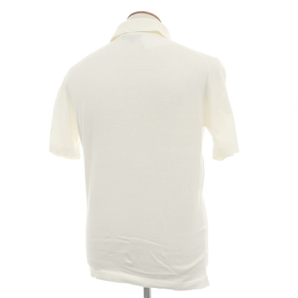 【中古】ジョンスメドレー JOHN SMEDLEY ハイゲージ シーアイランドコットン 半袖 ポロニット オフホワイト【サイズM】【 状態ランクC 】【 メンズ 】