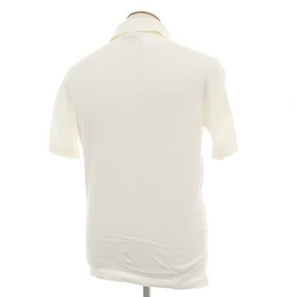 【中古】ジョンスメドレー JOHN SMEDLEY ハイゲージ シーアイランドコットン 半袖 ポロニット オフホワイト【サイズM】【 状態ランクC 】【 メンズ 】