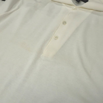 【中古】ジョンスメドレー JOHN SMEDLEY ハイゲージ シーアイランドコットン 半袖 ポロニット オフホワイト【サイズM】【 状態ランクC 】【 メンズ 】