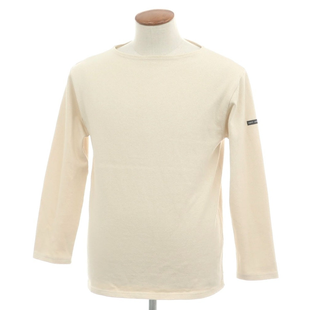 【中古】セントジェームス SAINT JAMES コットン ボートネック バスクシャツ 長袖Ｔシャツ ライトベージュ【サイズ4】【 状態ランクC 】【 メンズ 】