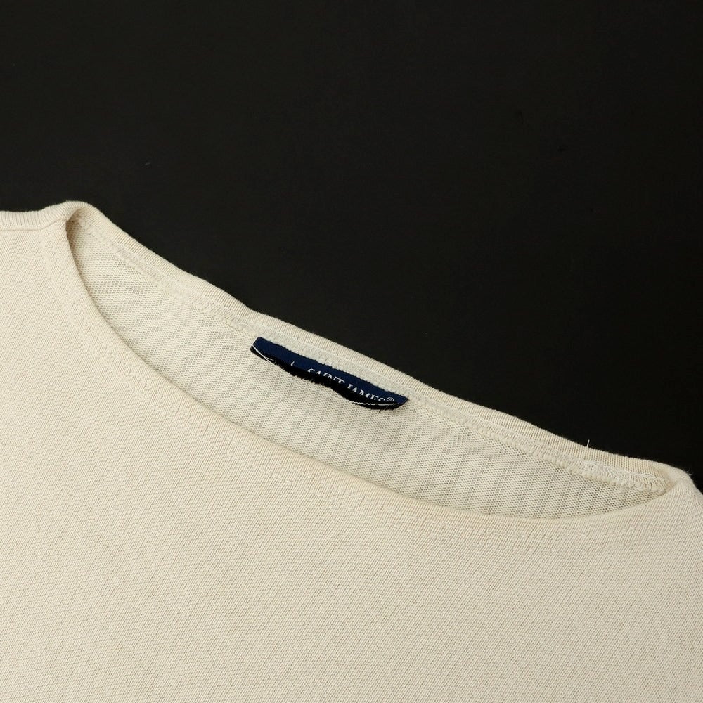【中古】セントジェームス SAINT JAMES コットン ボートネック バスクシャツ 長袖Ｔシャツ ライトベージュ【サイズ4】【 状態ランクC 】【 メンズ 】