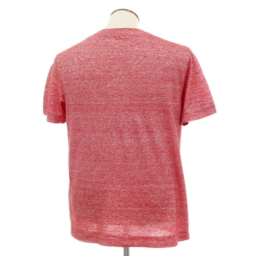 【中古】チルコロ1901 CIRCOLO 1901 リネンコットン クルーネック 半袖ポケットTシャツ レッドxホワイト【サイズL】【 状態ランクB 】【 メンズ 】