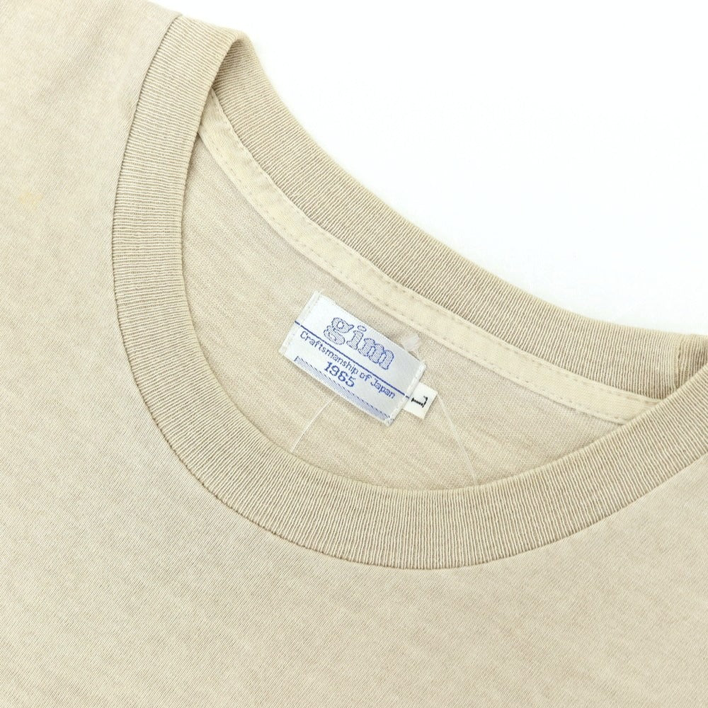 【中古】ジム gim 製品加工 コットン クルーネック 半袖ポケットTシャツ カーキベージュ系【サイズL】【 状態ランクB 】【 メンズ 】