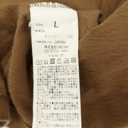 【中古】レミレリーフ REMI RELIEF 染色加工 コットン クルーネック 半袖Ｔシャツ ブラウン【サイズL】【 状態ランクB 】【 メンズ 】
