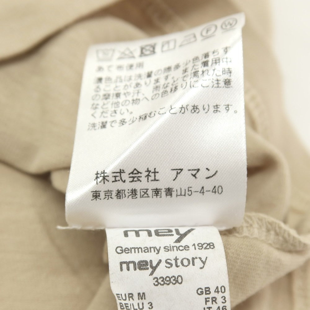 【中古】マイストーリー mey story コットンリネン クルーネック 半袖Ｔシャツ ベージュ【サイズM】【 状態ランクB 】【 メンズ 】