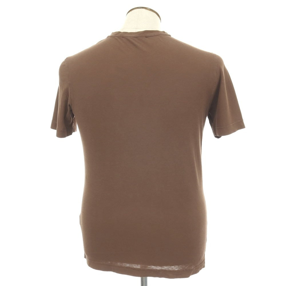 【中古】フィリッポ デ ローレンティス FILIPPO DE LAURENTIIS クレープコットン クルーネック 半袖Ｔシャツ ブラウン【サイズ50】【 状態ランクC 】【 メンズ 】
