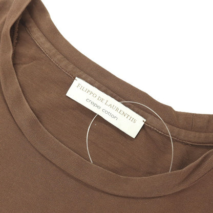 【中古】フィリッポ デ ローレンティス FILIPPO DE LAURENTIIS クレープコットン クルーネック 半袖Ｔシャツ ブラウン【サイズ50】【 状態ランクC 】【 メンズ 】
