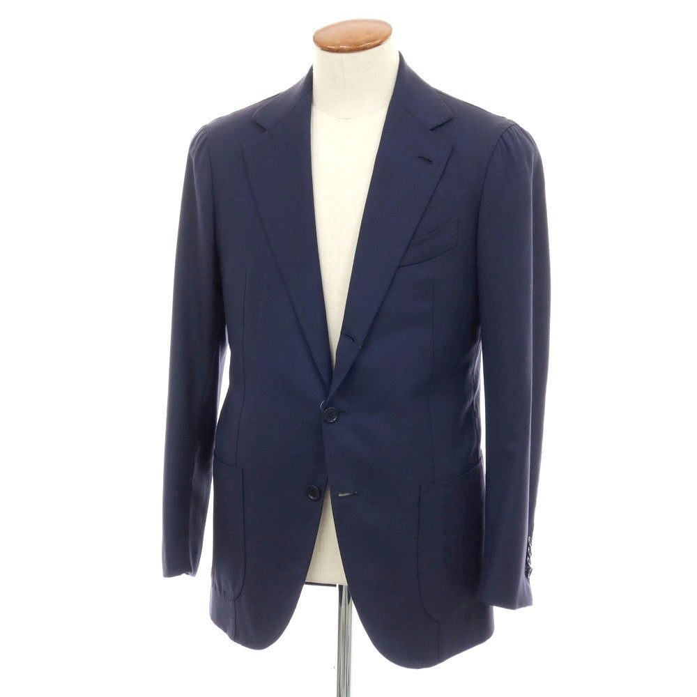 【中古】サルトリア カラッチオーロ Sartoria Caracciolo ウール系 3B テーラードジャケット ネイビー【 サイズ46 】【 状態ランクB 】【 メンズ 】 [APD]