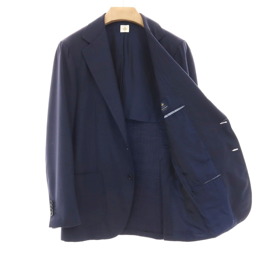 【中古】サルトリア カラッチオーロ Sartoria Caracciolo ウール系 3B テーラードジャケット ネイビー【 サイズ46 】【 状態ランクB 】【 メンズ 】 [APD]