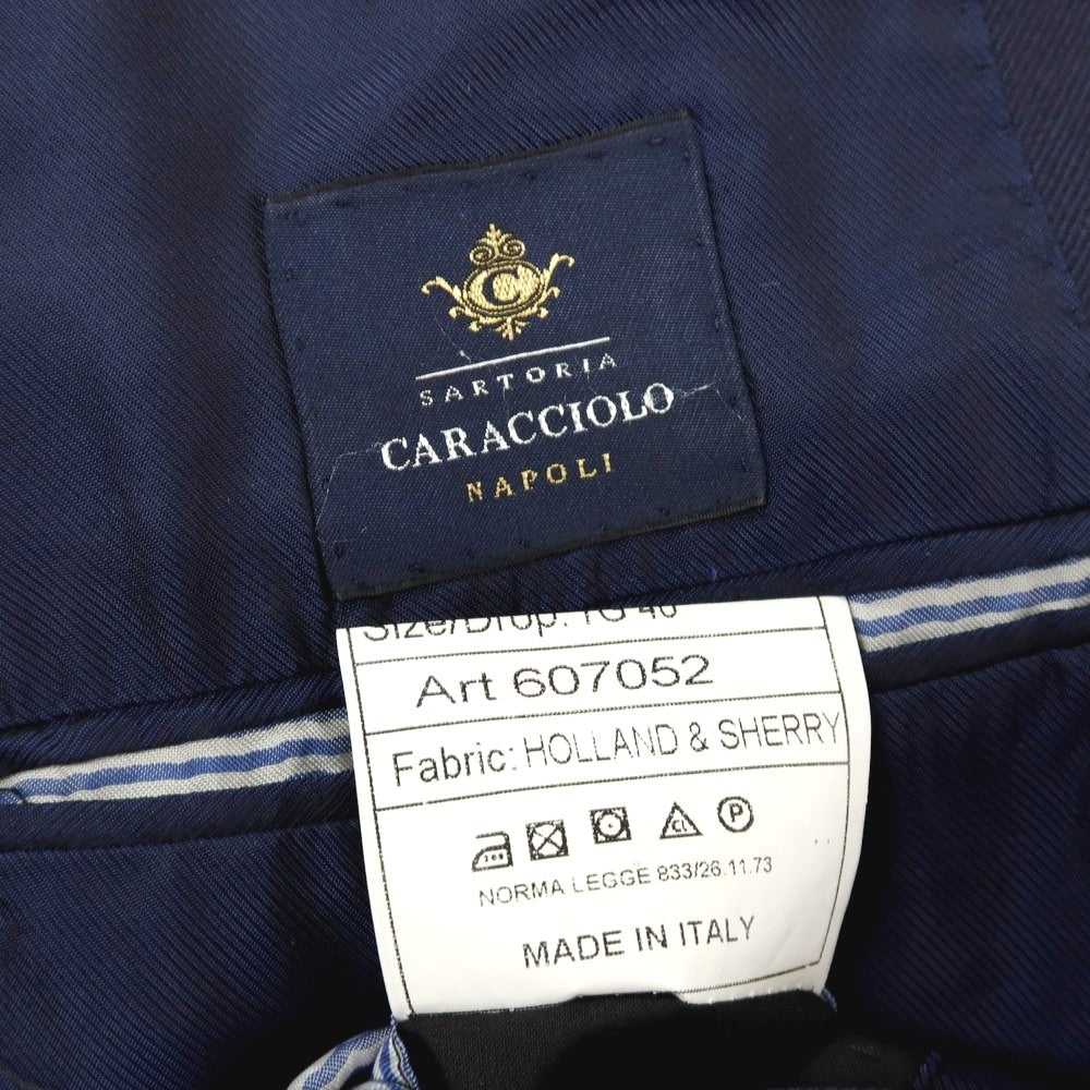 【中古】サルトリア カラッチオーロ Sartoria Caracciolo ウール系 3B テーラードジャケット ネイビー【 サイズ46 】【 状態ランクB 】【 メンズ 】 [APD]