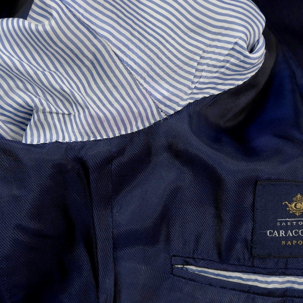 【中古】サルトリア カラッチオーロ Sartoria Caracciolo ウール系 3B テーラードジャケット ネイビー【 サイズ46 】【 状態ランクB 】【 メンズ 】 [APD]