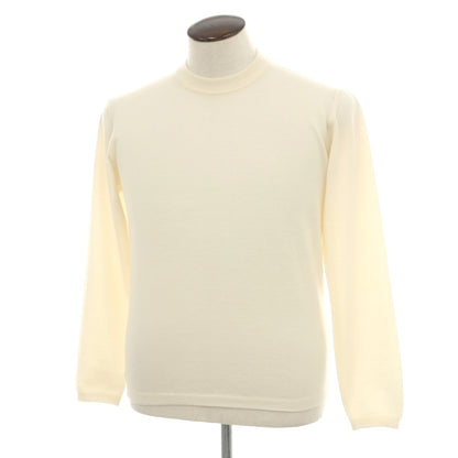 【中古】ロレンツィーニ Lorenzini ウール プルオーバーニット アイボリー【サイズM/50】【 状態ランクB 】【 メンズ 】