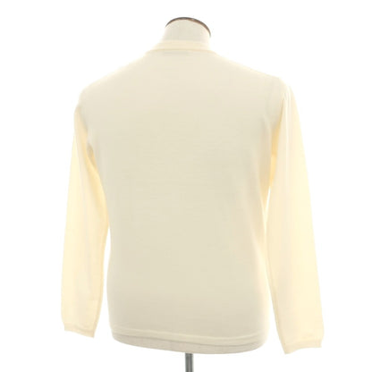 【中古】ロレンツィーニ Lorenzini ウール プルオーバーニット アイボリー【サイズM/50】【 状態ランクB 】【 メンズ 】