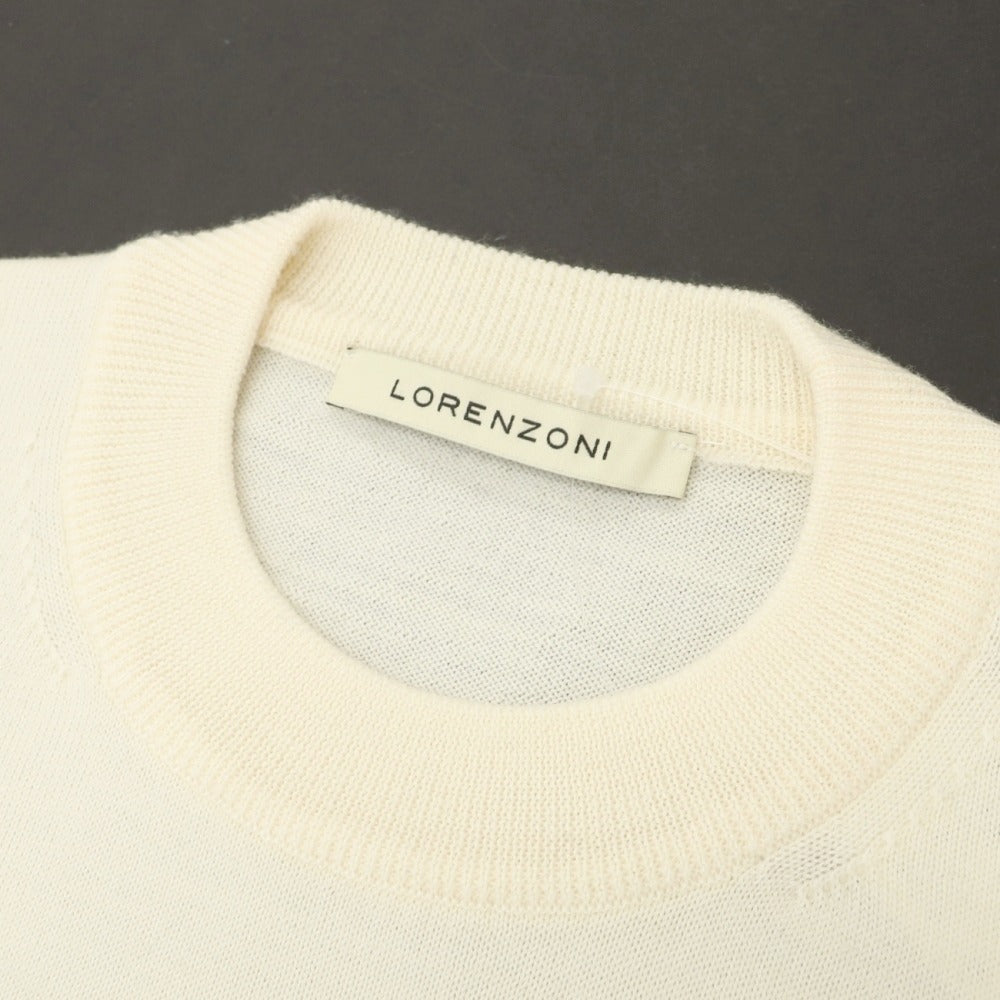 【中古】ロレンツィーニ Lorenzini ウール プルオーバーニット アイボリー【サイズM/50】【 状態ランクB 】【 メンズ 】