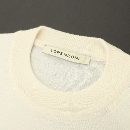 【中古】ロレンツィーニ Lorenzini ウール プルオーバーニット アイボリー【サイズM/50】【 状態ランクB 】【 メンズ 】