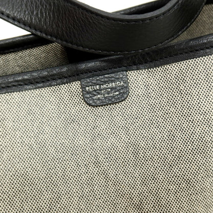 【中古】ペッレモルビダ PELLE MORBIDA PVCキャンバス系 レザー トートバッグ グレーxブラック【 状態ランクB 】【 ユニセックス 】