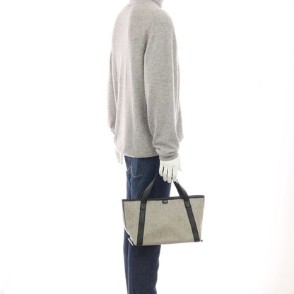 【中古】ペッレモルビダ PELLE MORBIDA PVCキャンバス系 レザー トートバッグ グレーxブラック【 状態ランクB 】【 ユニセックス 】