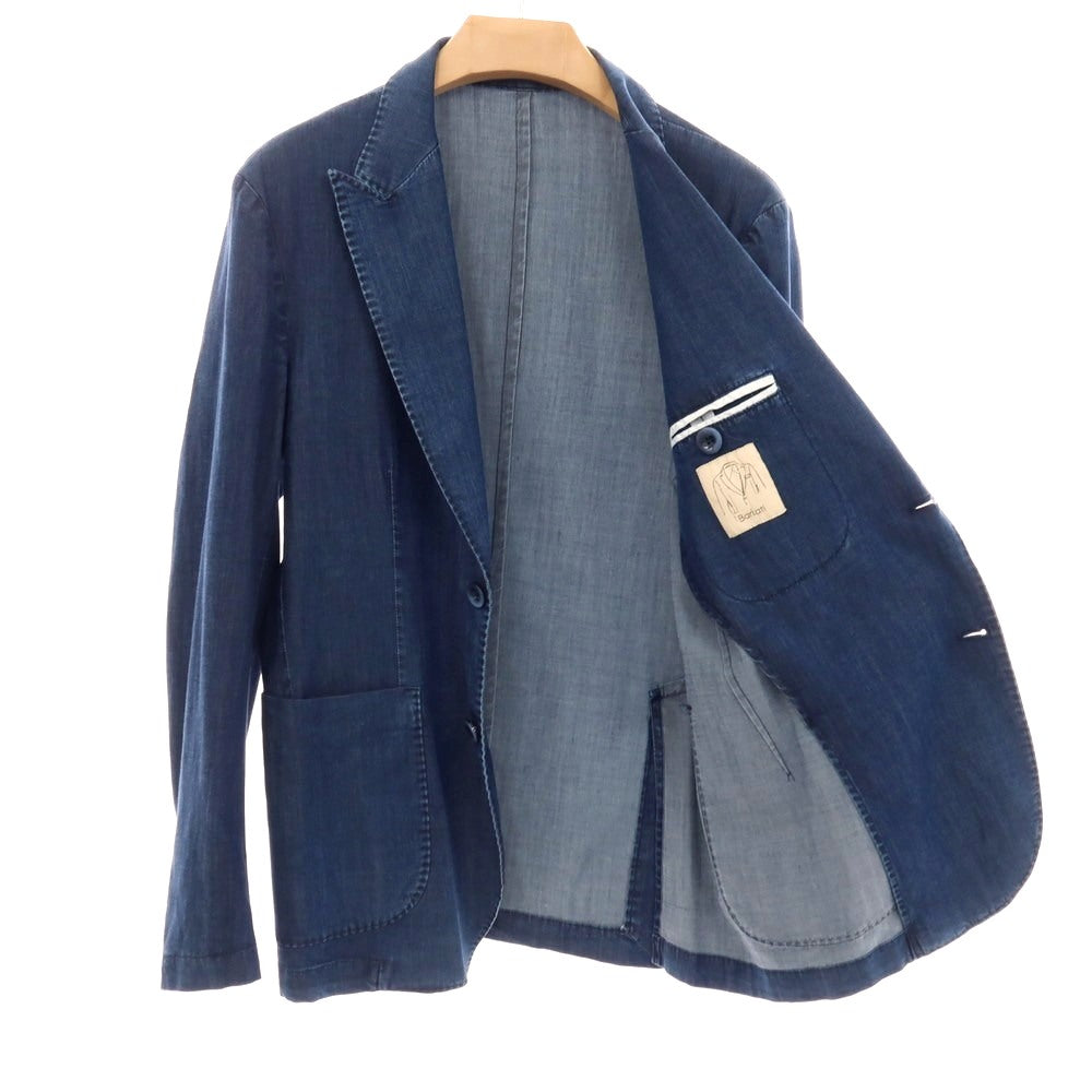 【中古】バルバティ Barbati ストレッチ テンセル 2B カジュアルジャケット ネイビー【サイズ50】【 状態ランクA 】【 メンズ 】