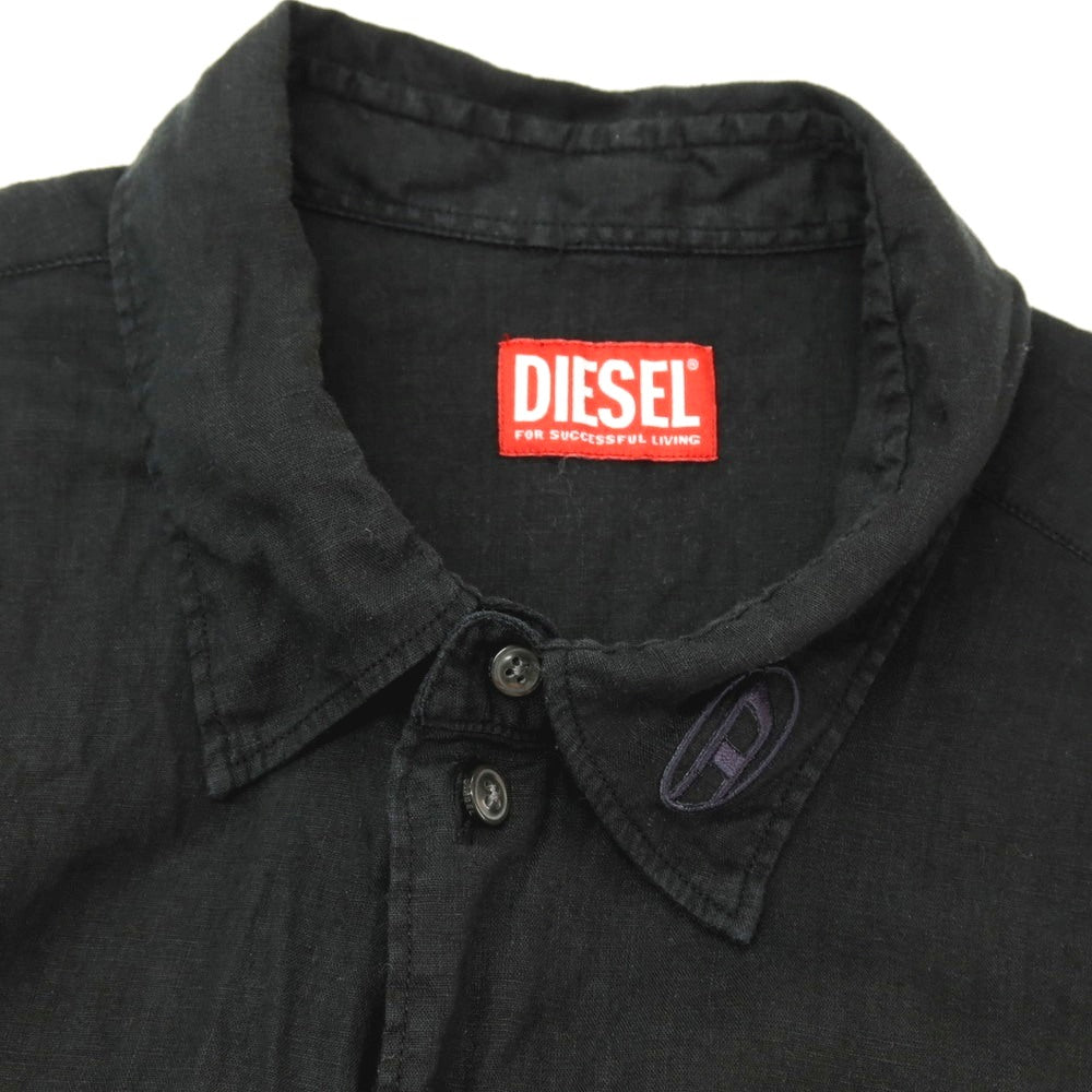 【中古】ディーゼル DIESEL リネン カジュアルシャツ ブラック【 50 】【 状態ランクB 】【 メンズ 】 []