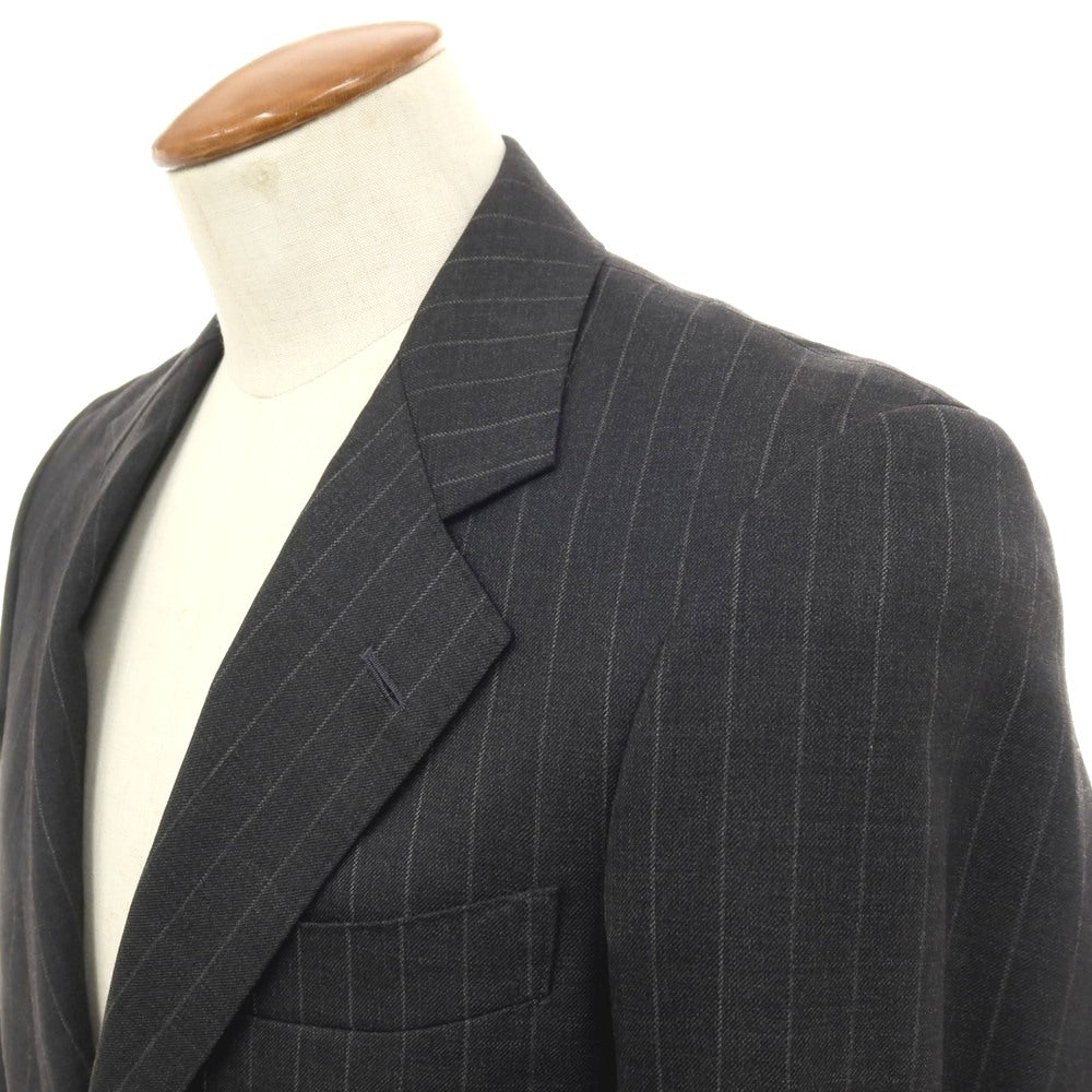 【中古】ゼルビーノ ZERBINO ウール ストライプ 2つボタンスーツ グレー【サイズ表記なし（M位）】【 状態ランクB 】【 メンズ 】