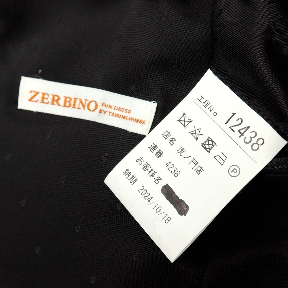 【中古】ゼルビーノ ZERBINO ウール ストライプ 2つボタンスーツ グレー【サイズ表記なし（M位）】【 状態ランクB 】【 メンズ 】[APD]